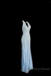 Vintage Mermaid Halter Neck Blue Sequin Semi Formal Prom Gown Fairy Semi Formal Prom Dresses